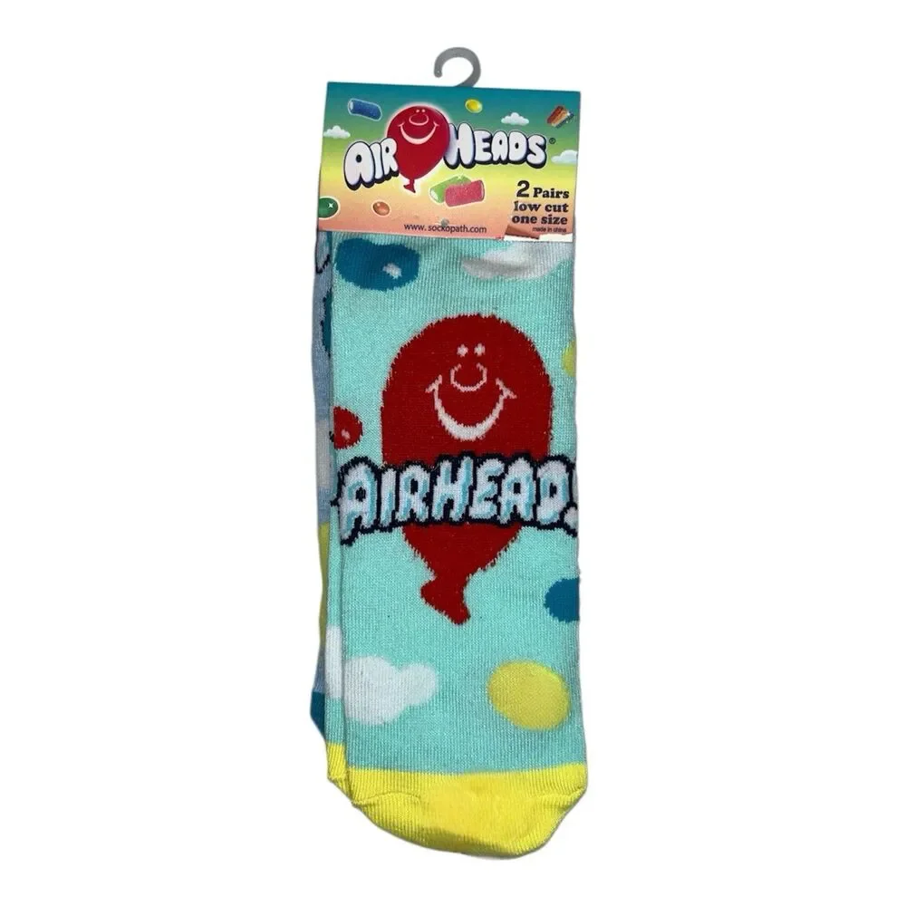 1x Airheads Candy Low Cut Novelty Adult Socks One Size 2 Pairs
